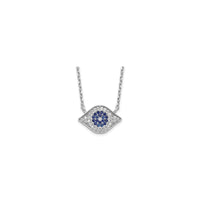 Iced-Out Evil Eye Necklace (Silver) main - Popular Jewelry - New York