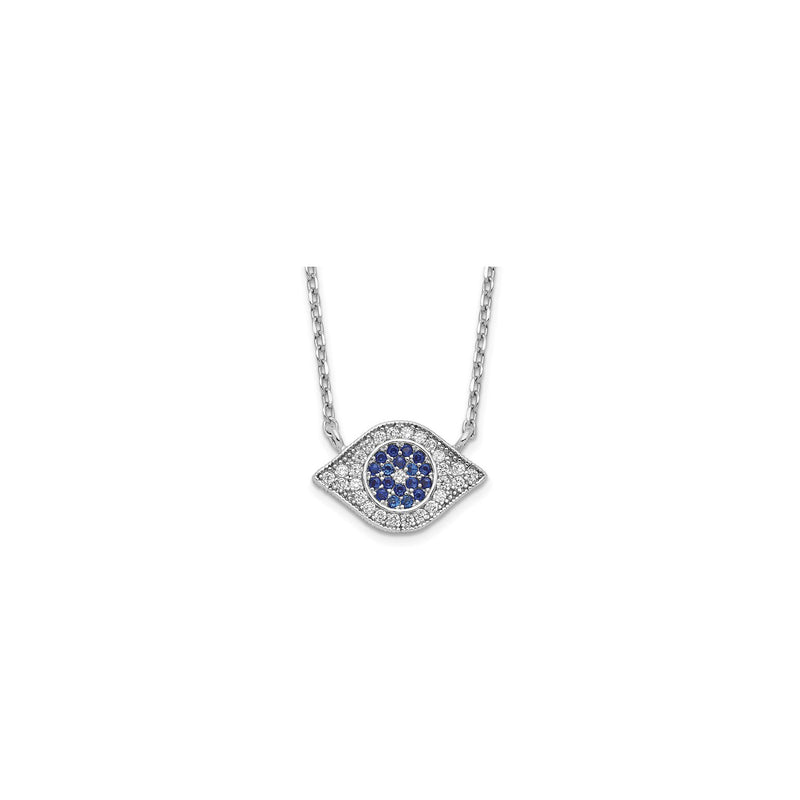 Iced-Out Evil Eye Necklace (Silver) main - Popular Jewelry - New York