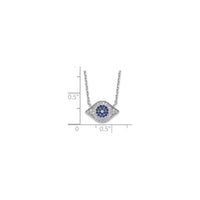 Iced-Out Evil Eye Necklace (Silver) scale - Popular Jewelry - Niu Yoki
