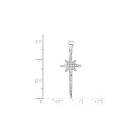 Iced-Out North Star Pendant (Silver) scale - Popular Jewelry - New York