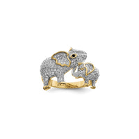 Icy Elephant Mother and Baby Ring (Silver) main - Popular Jewelry - New York