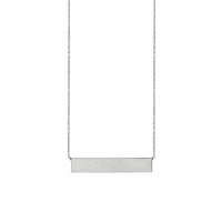 Large Horizontal Engravable Bar Necklace (Silver) main - Popular Jewelry - Novjorko