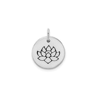 Lotus Flower Engraved Antique Medal (Silver) front - Popular Jewelry - New York