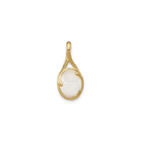 Moonstone Oval Pendant (Silver) front - Popular Jewelry - New York