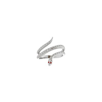 Mozambika Garnet Eye Snake Ring (Silver) eo anoloana - Popular Jewelry - New York