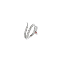 Mozambique Garnet Eye Snake Ring (Silver) main - Popular Jewelry - New York