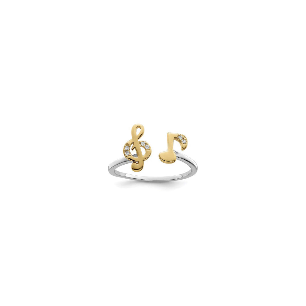 Music Notes Open Ring (Silver) main - Popular Jewelry  - New York