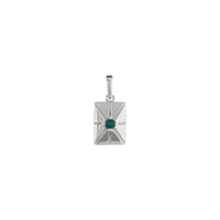 Natural Alexandrite Starburst Rectangular Bar Pendant (Silver) front - Popular Jewelry - New York