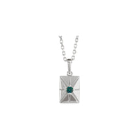 Natural Alexandrite Starburst Rectangular Bar Pendant (Silver) preview - Popular Jewelry - New York