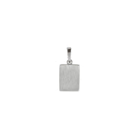 Natural White Diamond Starburst Rectangular Bar Pendant (Silver) back - Popular Jewelry - New York