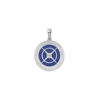 Nautical Blue Enameled Compass Pendant (Silver) back - Popular Jewelry - New York