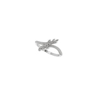 Olive Branch Bypass Ring (Silver) diagonal - Popular Jewelry - New York