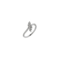 Olive Branch Bypass Ring (Silver) main - Popular Jewelry - New York