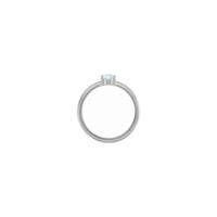 蛋白石圆形凸圆形可叠戴戒指（银）主 - Popular Jewelry  - 纽约