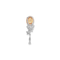 Orange Gemstone Magic Wand Charm (Silver) back - Popular Jewelry - New York