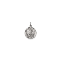 Our Lady of Fatima Antiqued Round Solid Medal (Silver) front - Popular Jewelry - New York