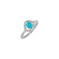 Oval Turquoise Double Snake Ring (Silver) main - Popular Jewelry - نیو یارک