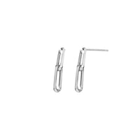 Paperclip Two-Link Dangling Earrings (Silver) main - Popular Jewelry - New York