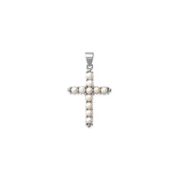 Pearl Cross Pendant (Silver) main - Popular Jewelry - New York