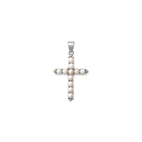 Pendentif croix perle (argent) principal - Popular Jewelry - New York