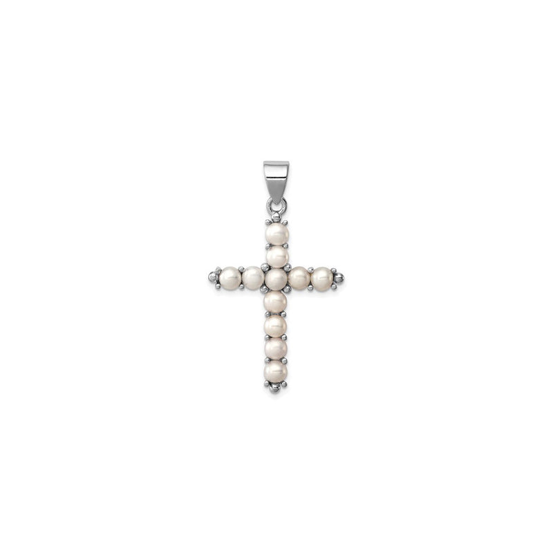 Pearl Cross Pendant (Silver) main - Popular Jewelry - New York