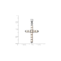 Pendentif croix perle (argent) échelle - Popular Jewelry - New York