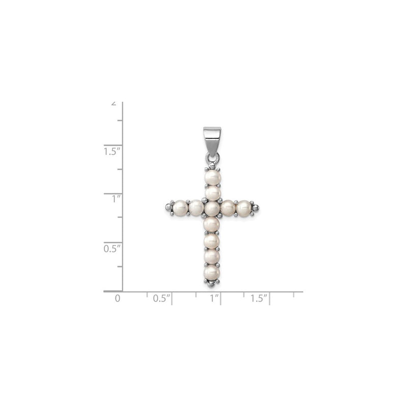 Pearl Cross Pendant (Silver) scale - Popular Jewelry - New York