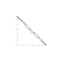 Iwọn ẹgba Pearl Paperclip (Silver) - Popular Jewelry - Niu Yoki