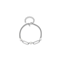 Pearl Paperclip nga Pulseras (Silver) ibabaw - Popular Jewelry - New York