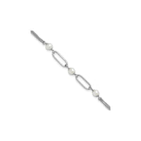 Pearl Paperclip Bracelet (Silver) zoom - Popular Jewelry - New York