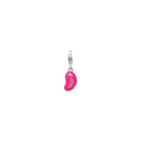 Pink Jelly Bean Pendant (Silver) front - Popular Jewelry - New York