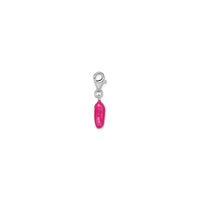 Pink Jelly Bean Pendant (Silver) side - Popular Jewelry - New York