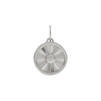 Radiant Sun Finish Disc Pendant (Silver) front - Popular Jewelry - New York