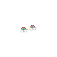 Rainbow Post eyrnalokkar (silfur) að framan - Popular Jewelry - Nýja Jórvík