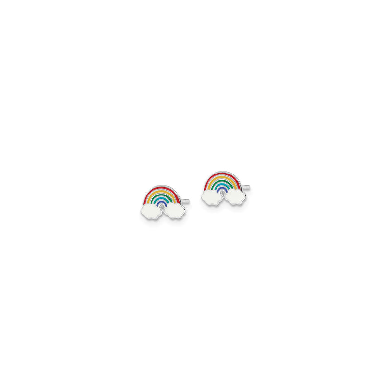 Rainbow Post Earrings (Silver) front - Popular Jewelry - New York