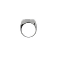 Rectangle Onyx Bezel-Set Signet Ring (Silver) setting - Popular Jewelry - New York