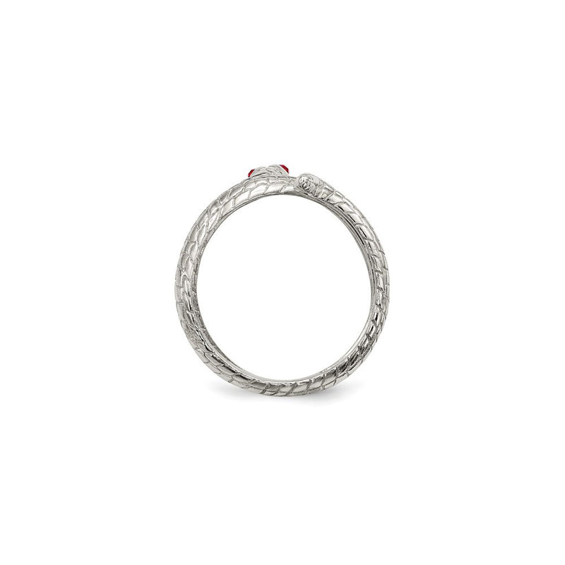 Red-Eyed Wrapping Snake Ring (Silver) setting - Popular Jewelry - New York
