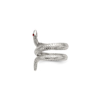 Red-Eyed Wrapping Snake Ring (Silver) side - Popular Jewelry - New York