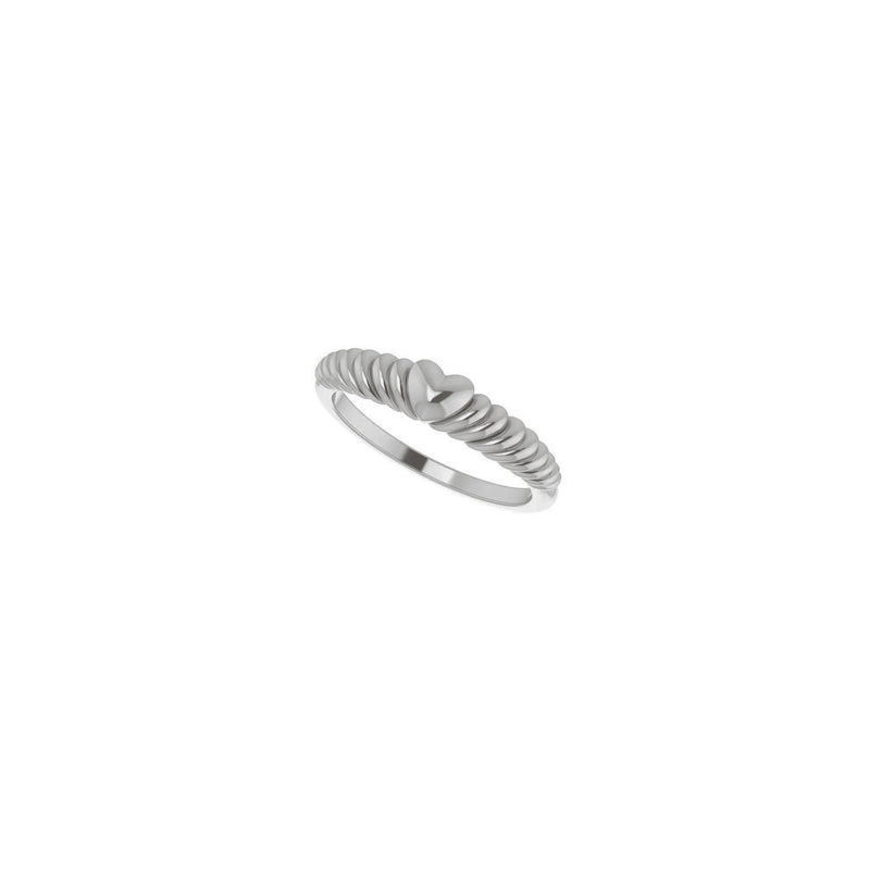 Rope Heart Dome Ring (Silver) diagonal - Popular Jewelry - New York