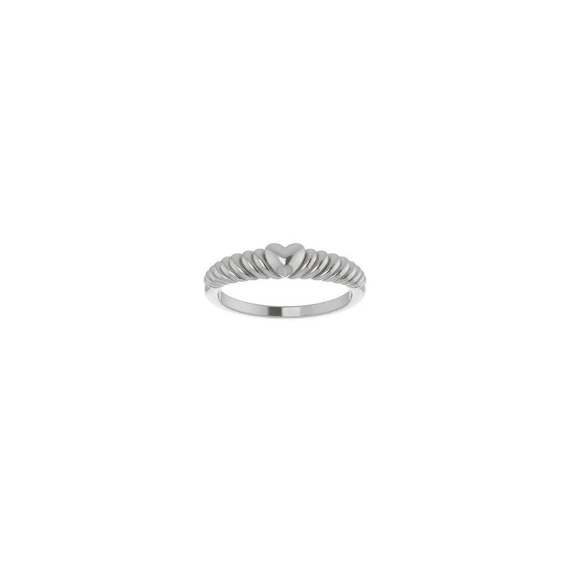 Rope Heart Dome Ring (Silver) front - Popular Jewelry - New York