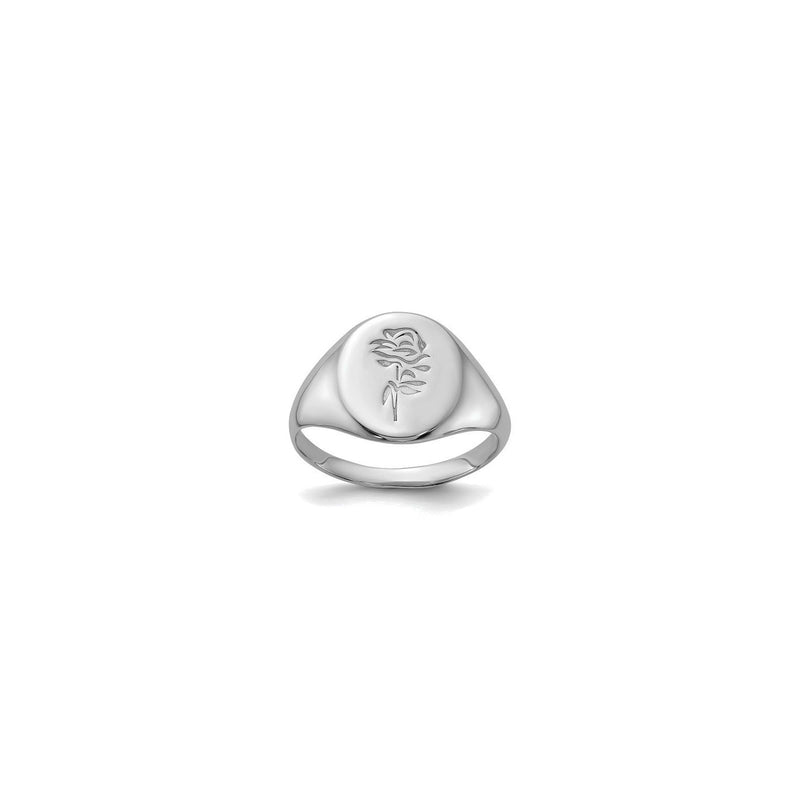 Rose Flower Signet Ring (Silver) – Popular J