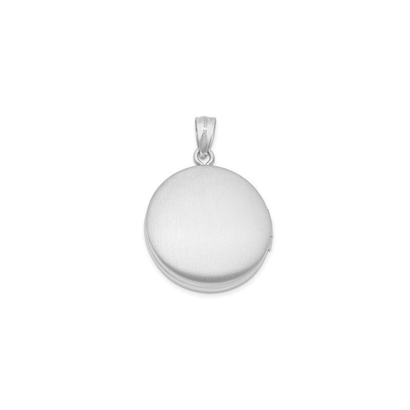 Round Locket with Solitaire Diamond Photo Pendant (Silver) back - Popular Jewelry - New York
