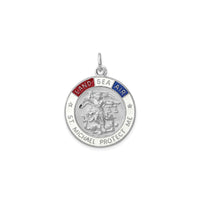 Saint Michael Enameled Medal (Silver) front - Popular Jewelry - New York