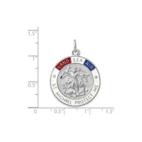 Saint Michael geëmailleerde medaille (zilver) schaal - Popular Jewelry - New York