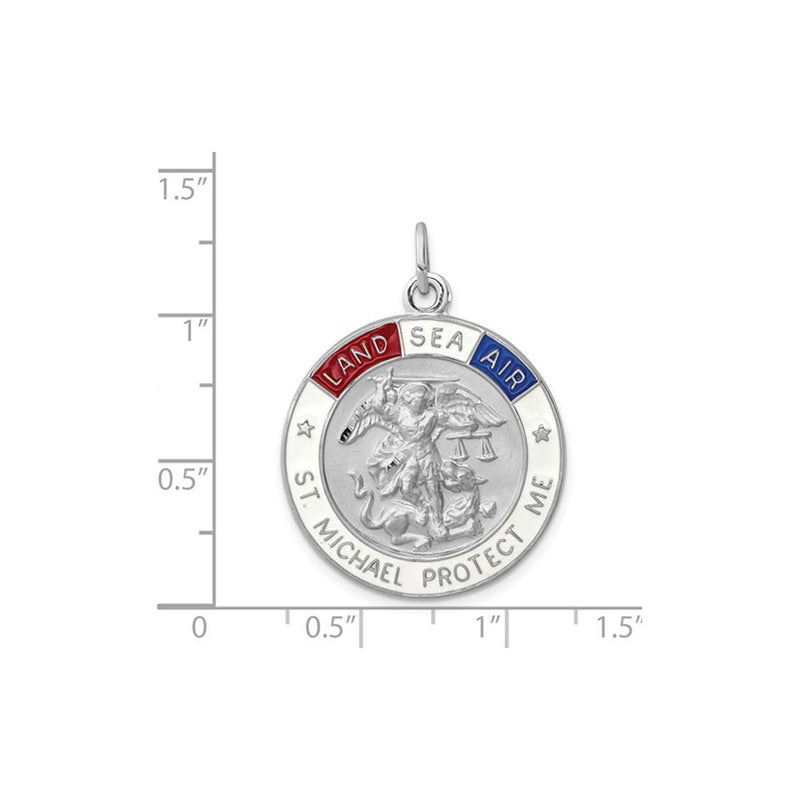 Saint Michael Enameled Medal (Silver) scale - Popular Jewelry - New York