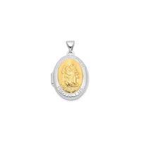 Saint Michael Oval Photo Locket (Silver) main - Popular Jewelry - Nouyòk