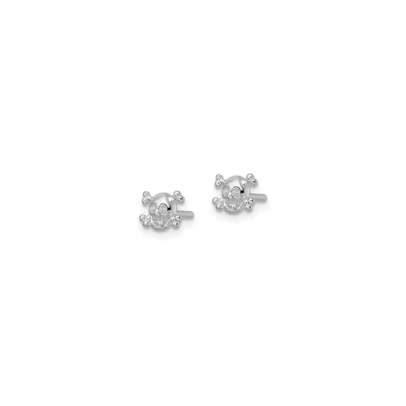 Skull and Crossbones Post Earrings (Silver) side - Popular Jewelry - New York