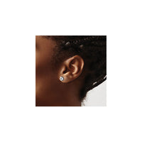 Ֆուտբոլային գնդակի արծնապակի շփվող ականջօղեր (արծաթ) նախադիտում - Popular Jewelry - Նյու Յորք