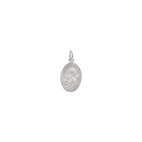 St. Michael Oval Pendant (Silver) front - Popular Jewelry - New York