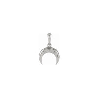 Starry Crescent Moon Pendant (Silver) front - Popular Jewelry - New York